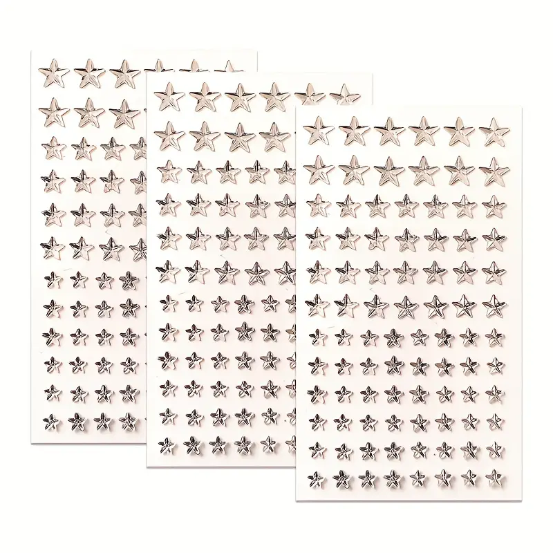 3pcs Rhinestone Stickers, Clear Star Self-Adhesive Face Gems, Crystal  Jewels Face Eye Hair Nails Make Up And Craft DIY Decorations