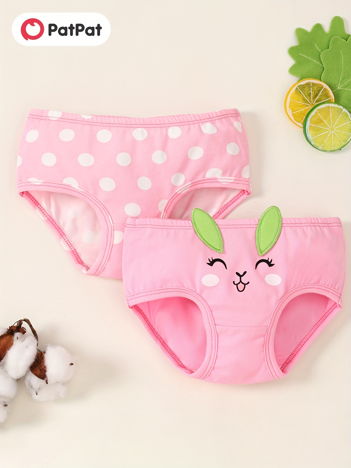 Toddlers Girls Panties Cute Fruit Pattern Stripe Waist - Temu