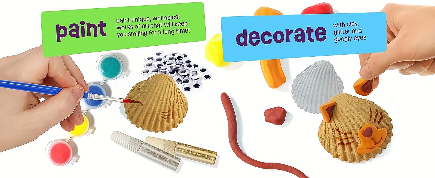 Paint Your Own Sea Shell Art Kit Art Supplies Art Crafts Kit - Temu Israel