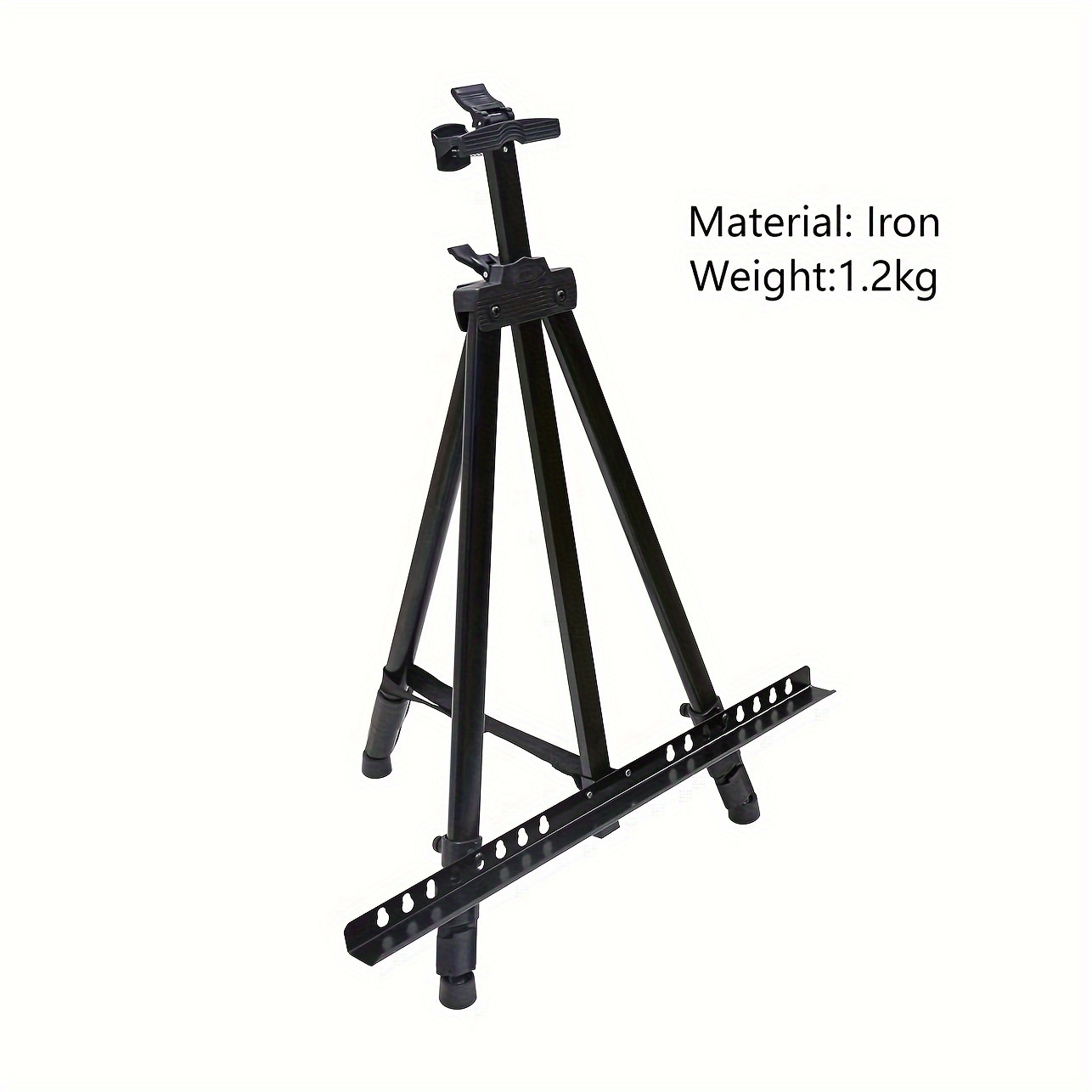 65 tall Metal Easel Collapsible Tripod Stand - Black