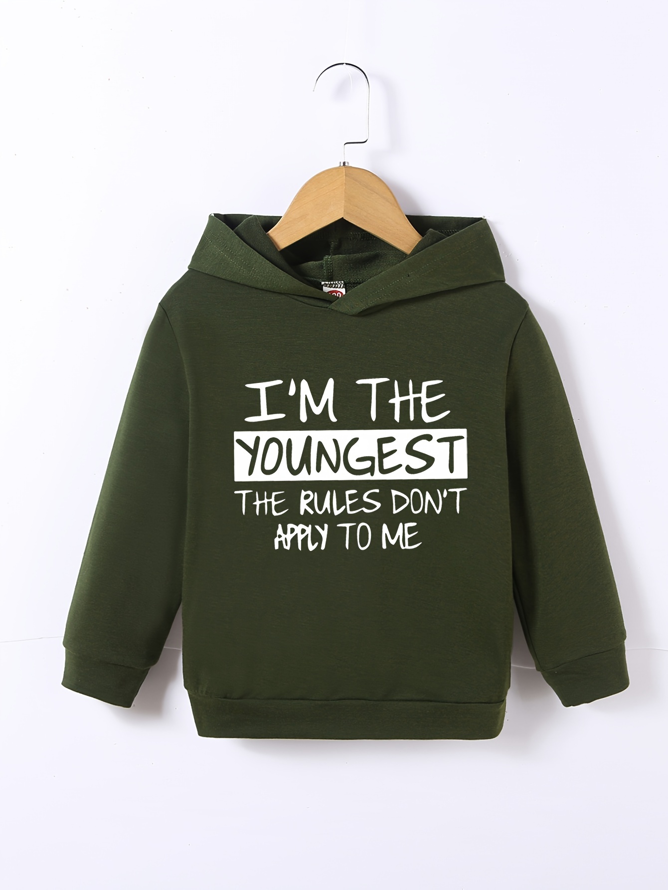 m Youngest Letter Print Boys Casual Pullover Long Sleeve Temu