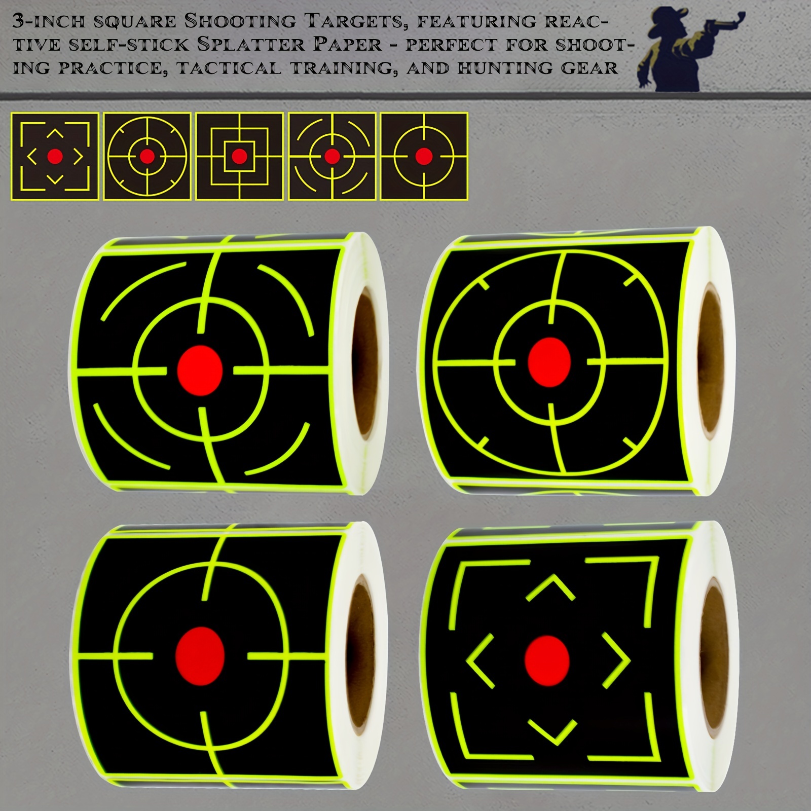  Splatterburst Targets - Roll of (200) 4 Inch Stick & Splatter  Self Adhesive Shooting Target Stickers - Gun - Rifle - Pistol - Airsoft -  BB Gun - Pellet Gun - Air Rifle - Made in USA : Sports & Outdoors