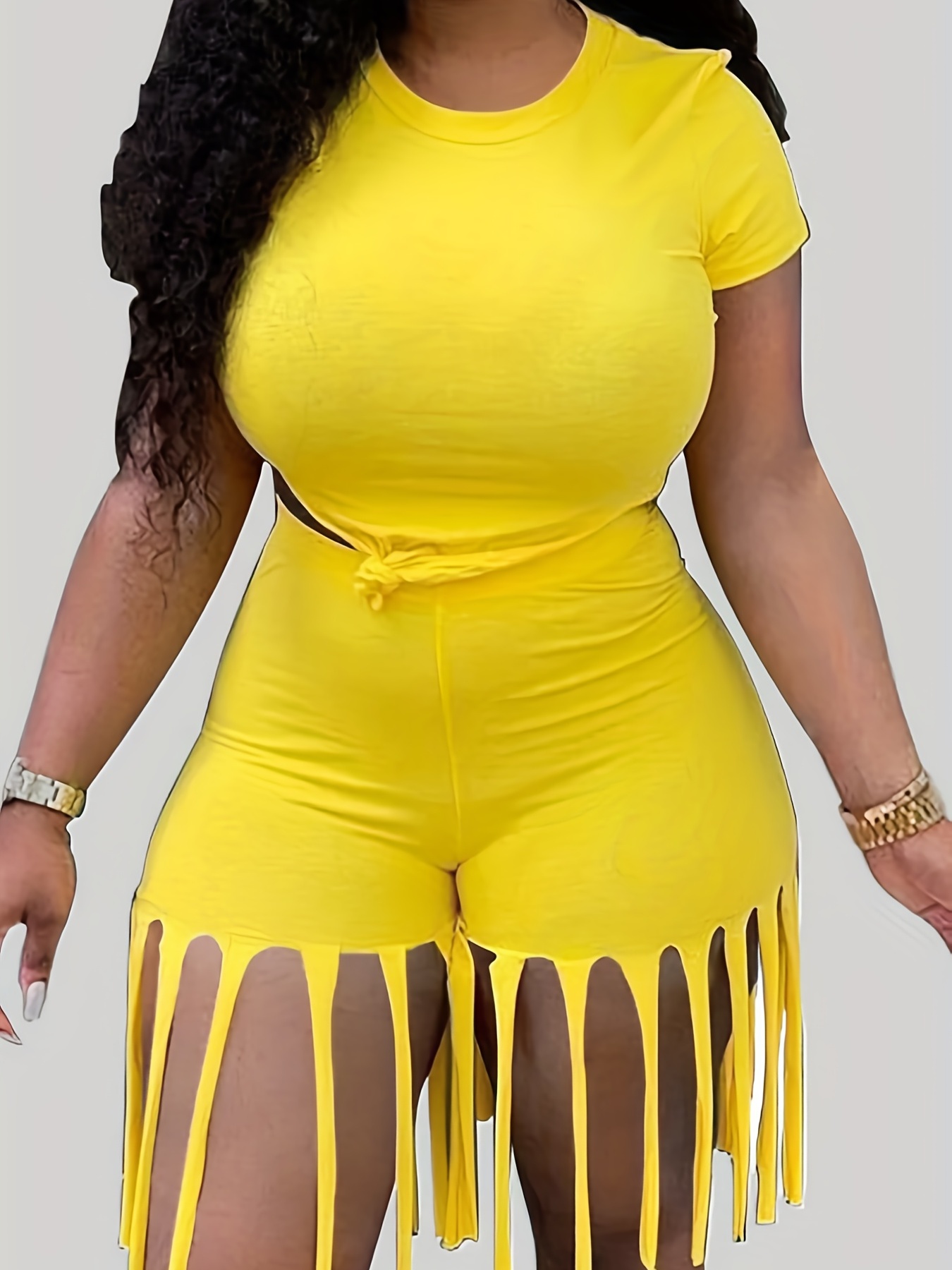 Women's Plus Size Crop Top and Stacked Leggings 2pc Set (White) IN STORES  NOW !