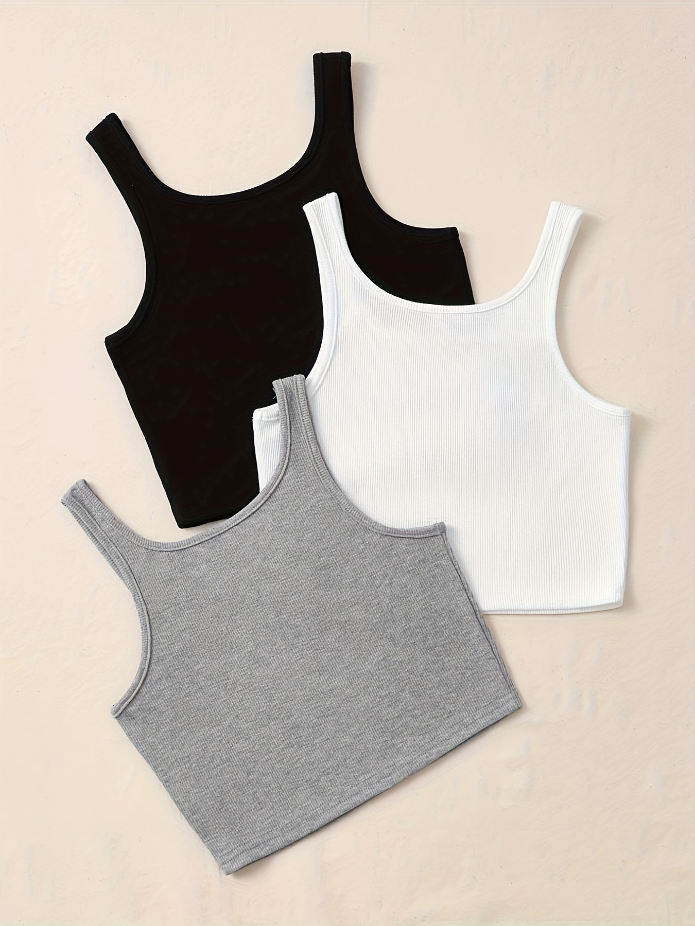 3 Pack Solid Tank Top  Fashion top outfits, Tank tops outfit