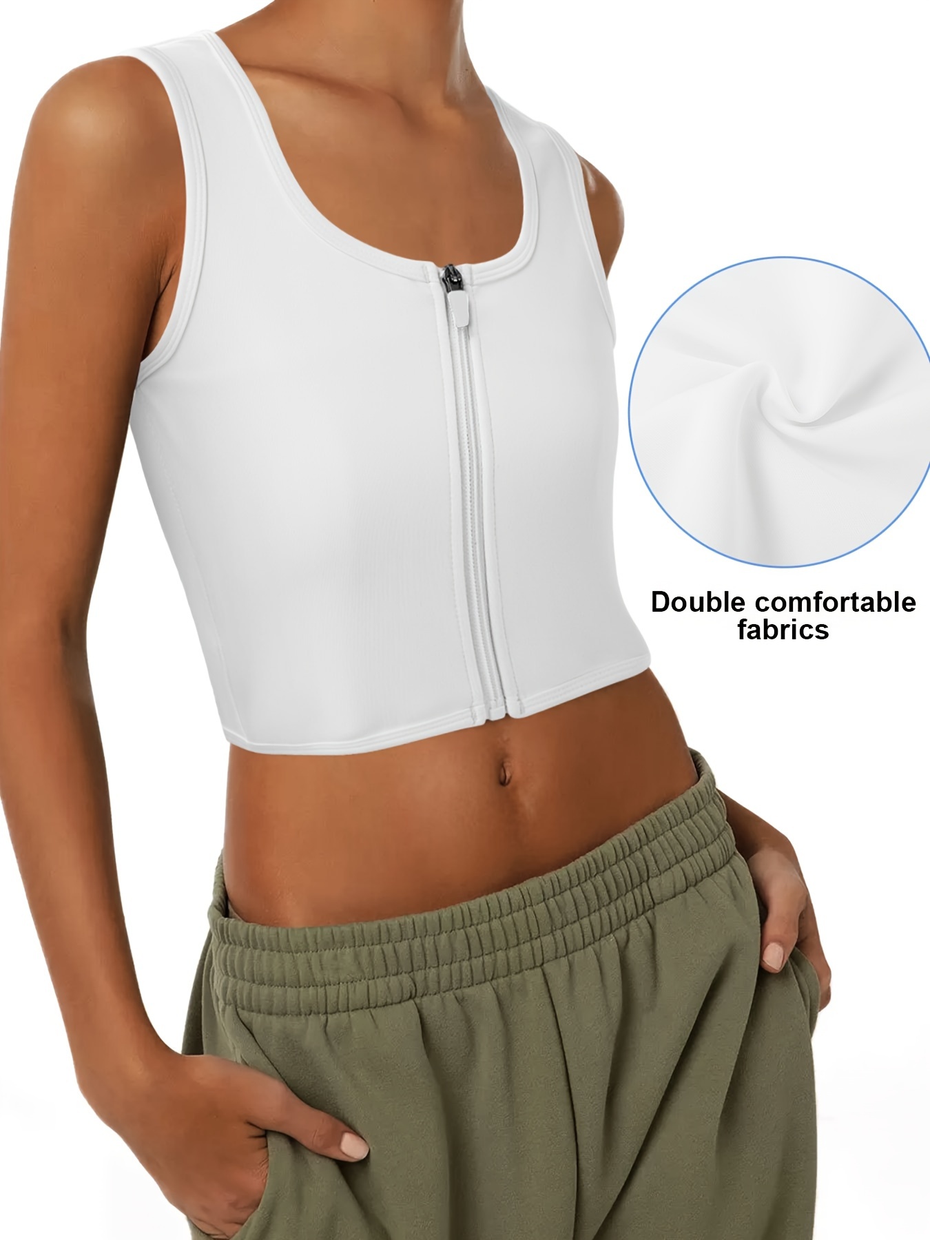 Zipper Shaping Tank Tops, Waist Trainer Tummy Control Slimmer Top, Women's  Underwear & Shapewear