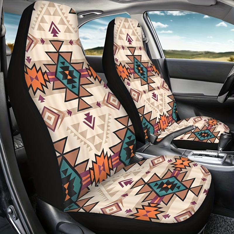 Auto Front Seat Cushion Aztec Print Car Seat Covers Front Seats