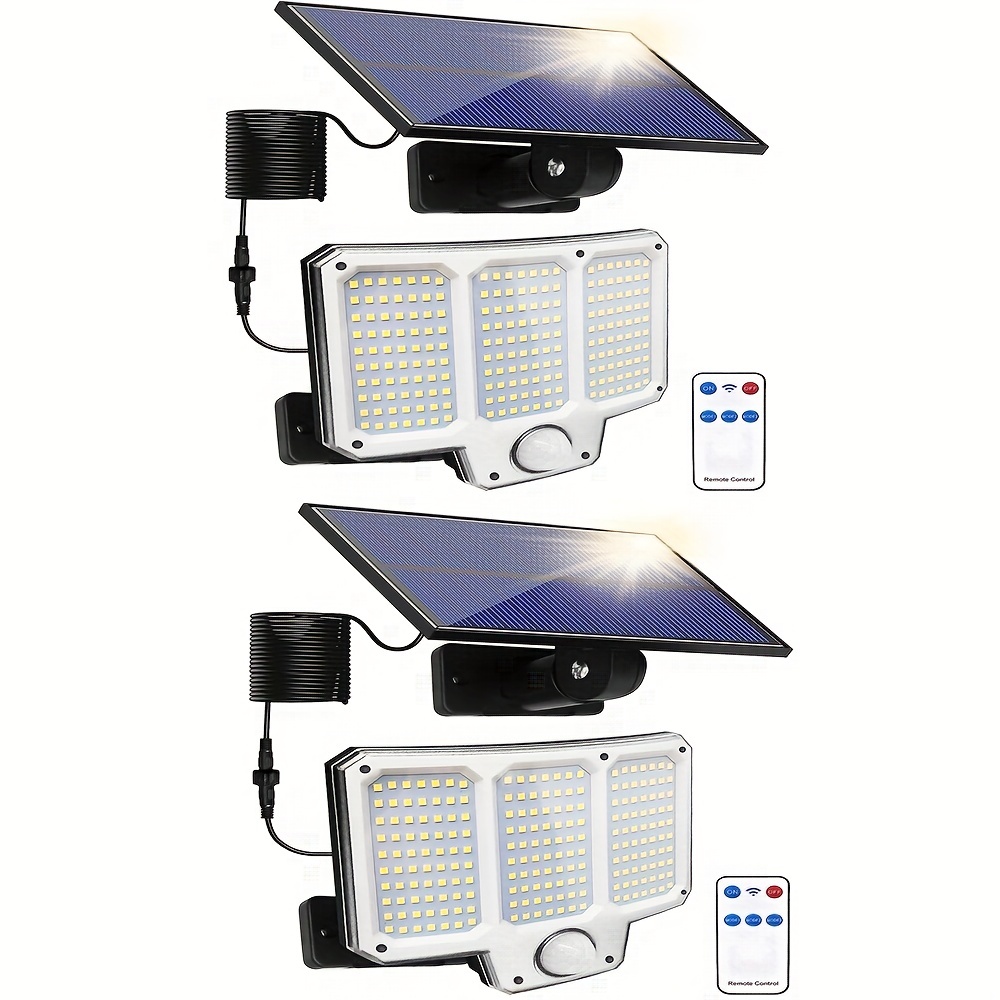 Acheter 1/2/3/4 pièces 9LED lampadaires solaires lampe solaire extérieure  avec 2 modes d'éclairage étanche capteur de mouvement éclairage de sécurité  pour jardin Patio chemin cour