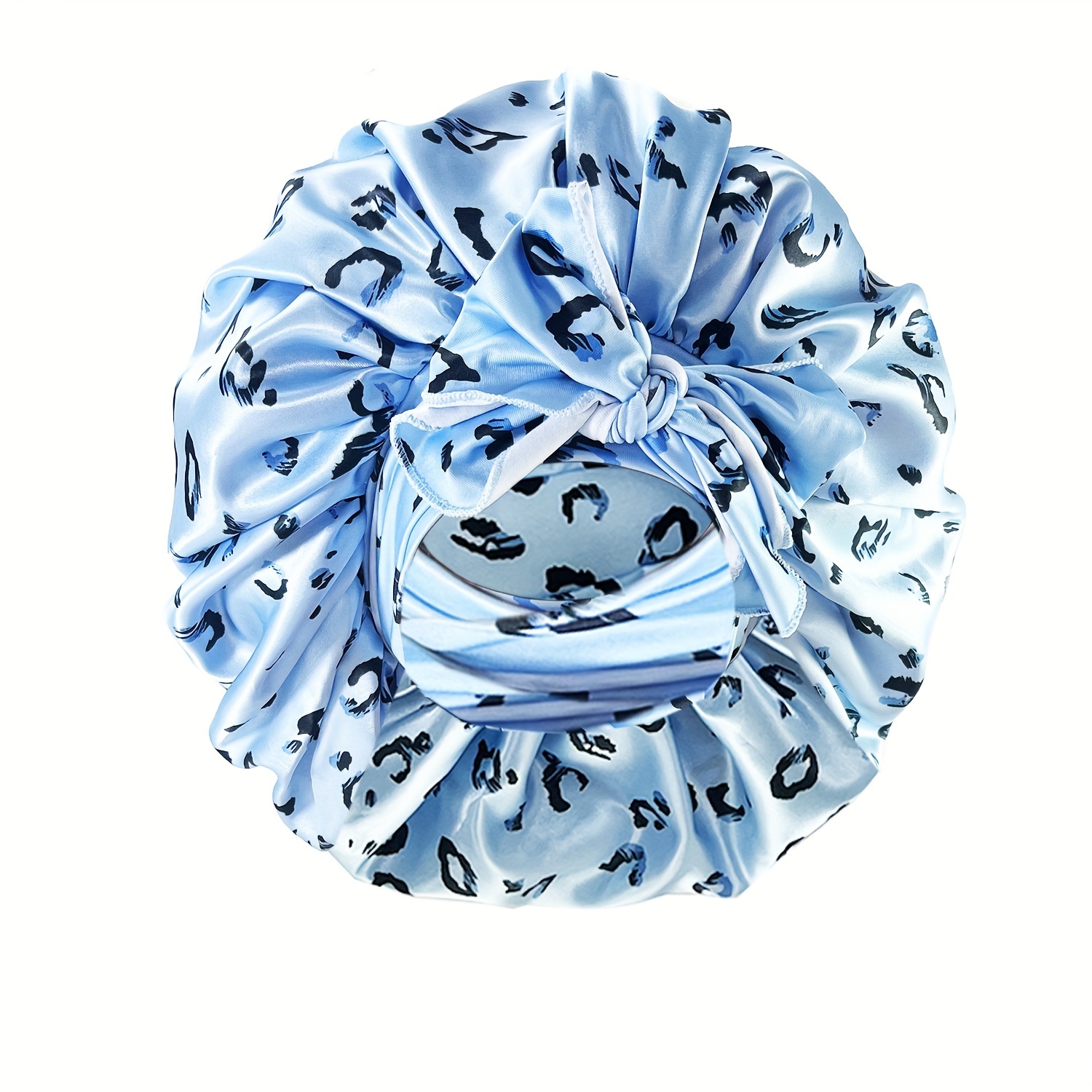 TEMU Large Satin Bonnet Night Sleeping Tie Band Bonnet Edge Wrap For Women Curly Braid Hair