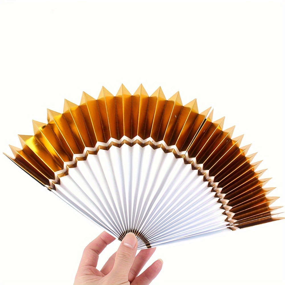 Hot Stamping Paper Flower Fans Party Hanging Paper Fans Set - Temu