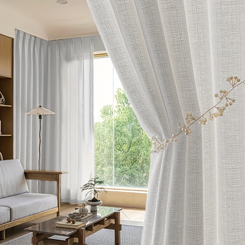 Cortinas cortas con aislamiento térmico, paneles de cortina para ventana,  ligeras y transpirables, elegantes y lisas, cortinas cortas para ventana