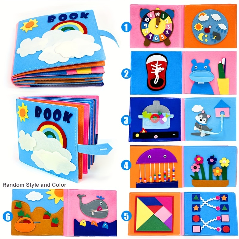 Montessori Felt Book, Felt Education Toys, Felt Cloth Book