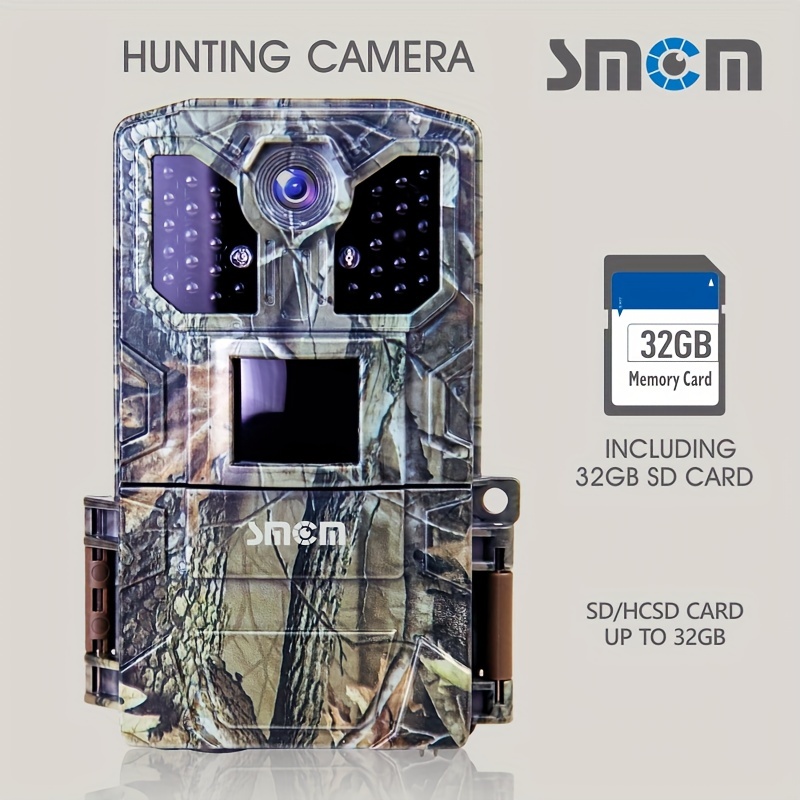 outdoor 1080p hd hunting camera new 2 inch display hd hunting camera infrared night vision tracking sensor hunting camera outdoor hunting tracking camera waterproof support 8 aa batteries aa batteries purchased by customers standard 32g sd card up to 128gb sd card pir sensing 0 5sec start time multiple adjustable night vision lights time lapse