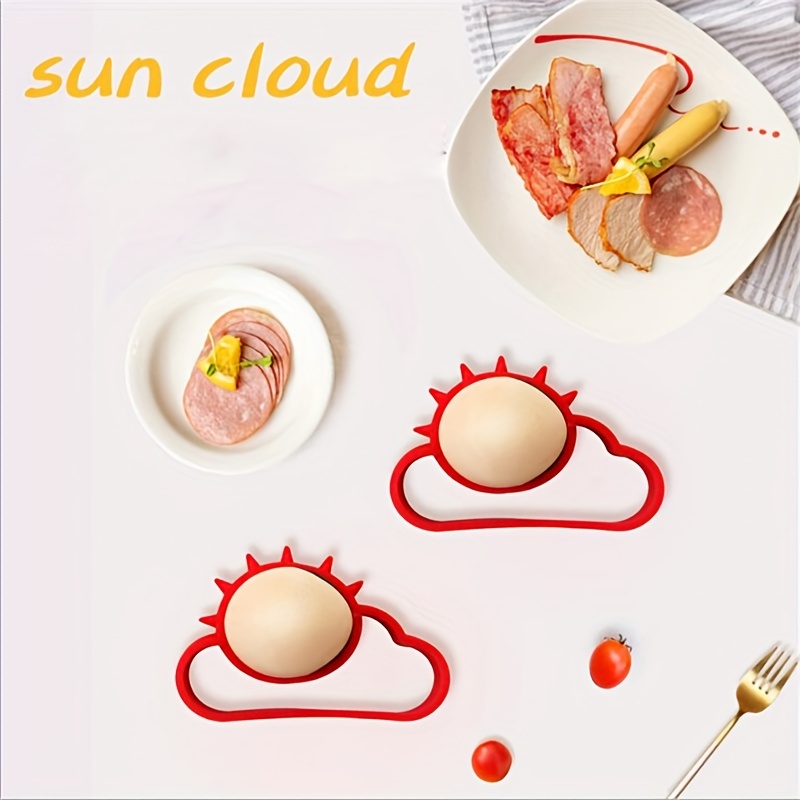 Monkey Business Sunnyside: Fun Egg Ring | Sun- and Cloud-Shaped Egg Mold | Cute Kitchen Accessories | Egg Rings for Frying Eggs | Silicone Egg Mold to Serve Eggs in