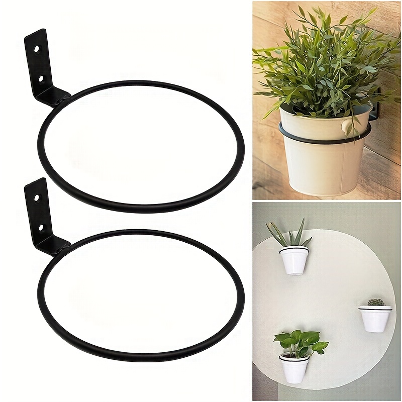  Flower Pot Holder Ring for Wall Mount 8 Inch Foldable – Heavy  Duty Metal Round Planter Hooks Hangers - Fence Pot Plant Holders Hanging  Bracket for Outdoor Indoor (3 Pack) 