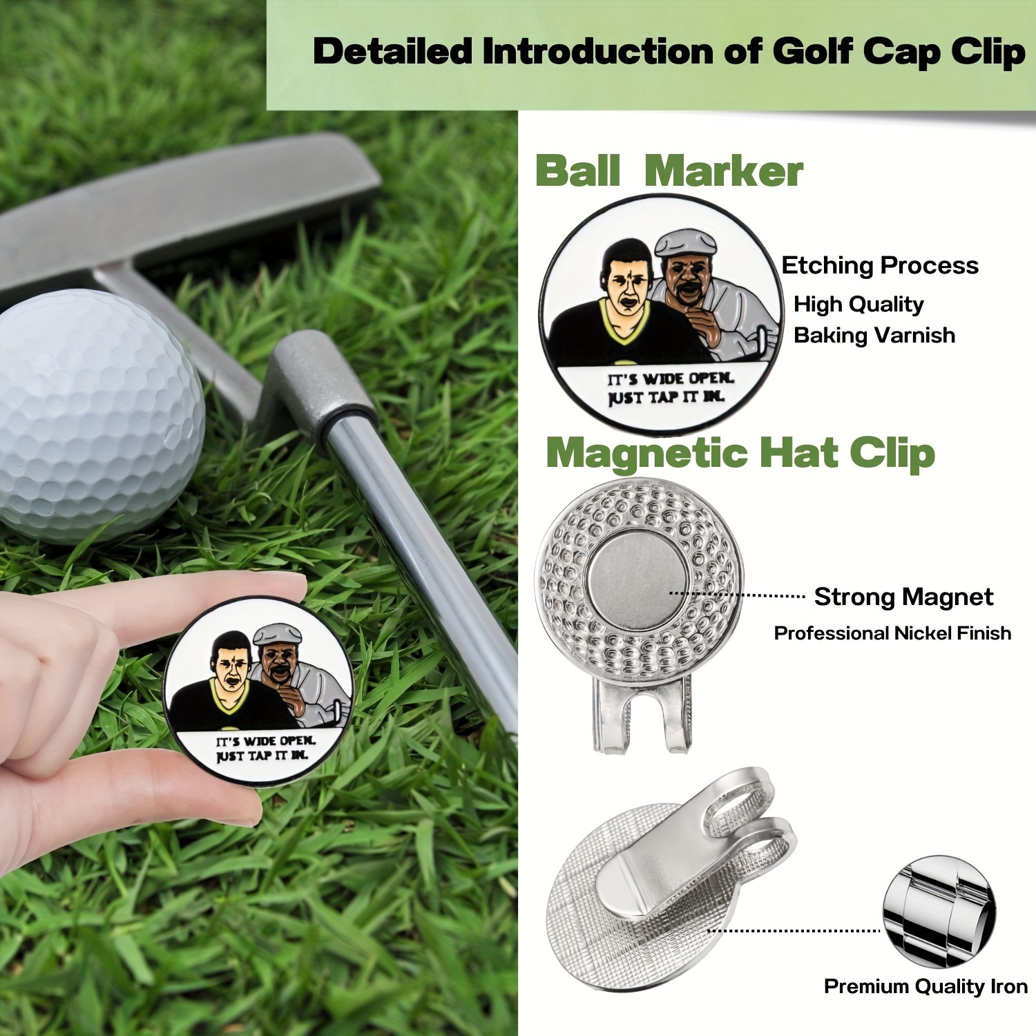 Funny Golf Ball Marker With A Standard Magnetic Hat Clip For - Temu