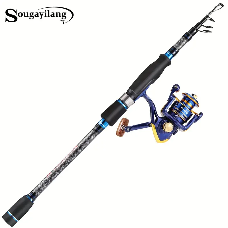 Fishing Rod and Reel Combos Set,Carbon Fiber Telescopic Fishing Pole with  Spinning Reels Sea Saltwater Freshwater Kit Fishing Rod Kit : :  Sports & Outdoors
