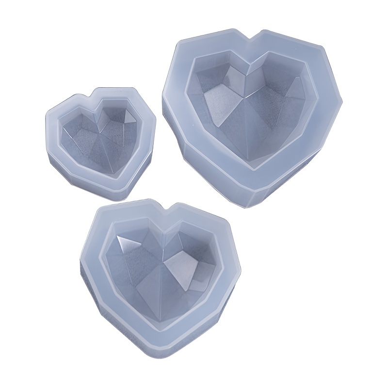 3d Diamond Love Heart Soap Silicone Mold Resin Cake Candy - Temu