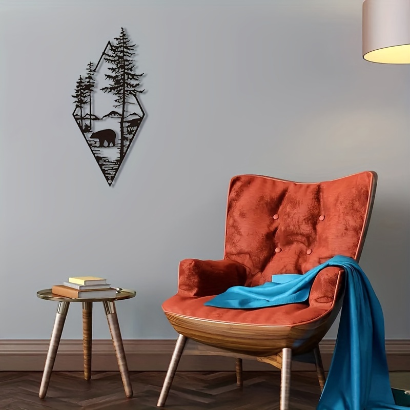 Living Room Bedroom Crafts Mountain Waterfall Metal Wall Art - Temu