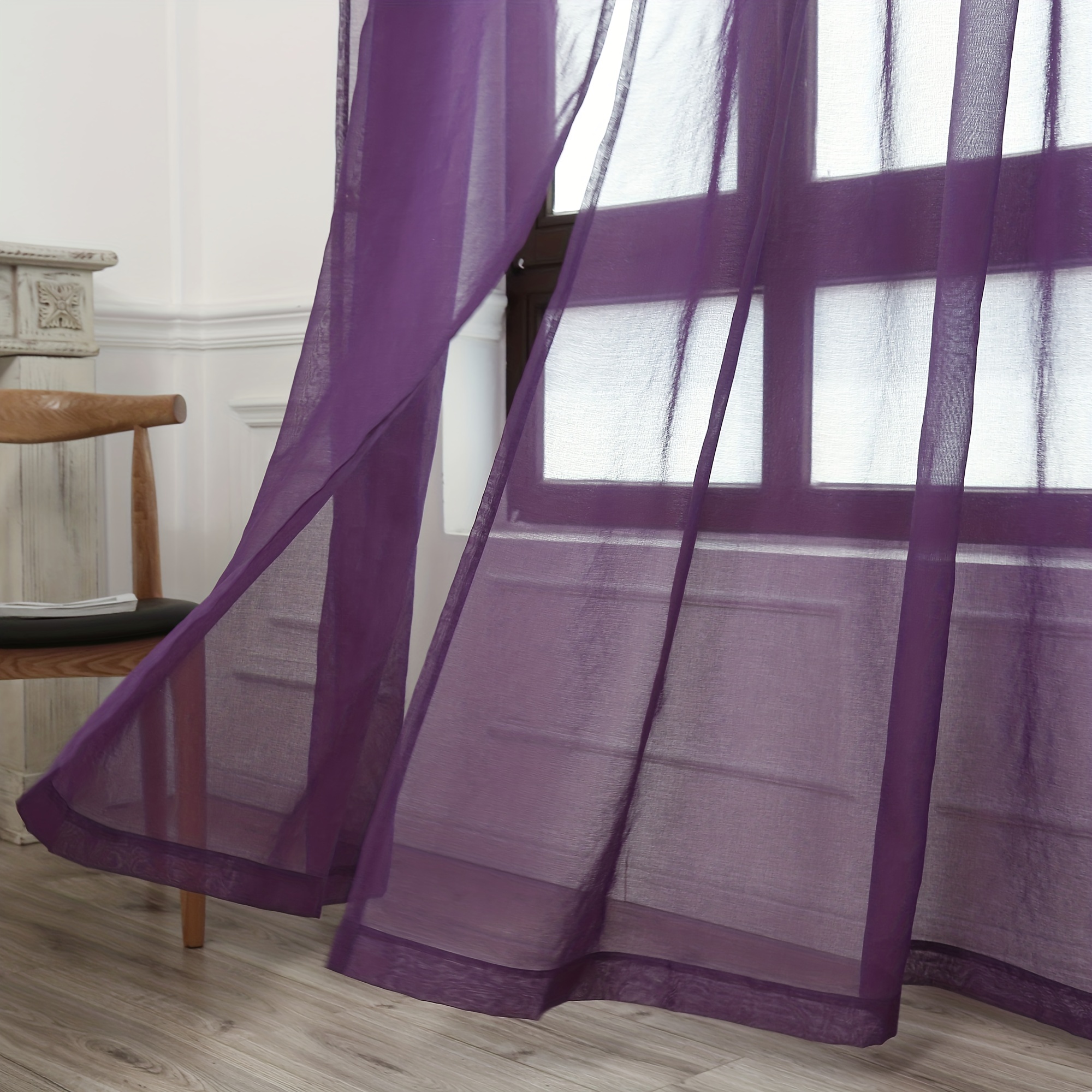dark purple sheer curtains