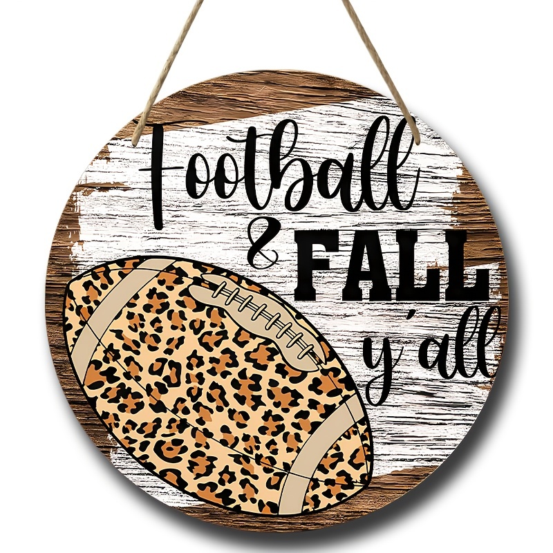 : Football and Fall Y'all Wood Sign Farmhouse Wall Decor