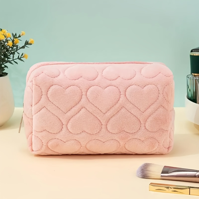 Bolsas de cosméticos para mujer – Bolsa de cosméticos de pana para mujer,  bolsos de mano estéticos con puntos sonrientes, organizador de maquillaje