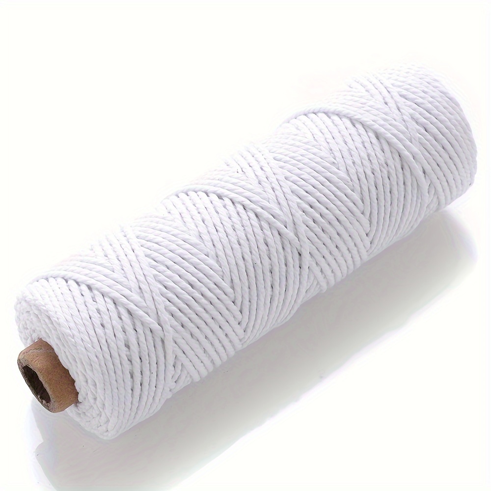 White Twisted Rope Macrame Fabric Cord Twine String For Diy - Temu