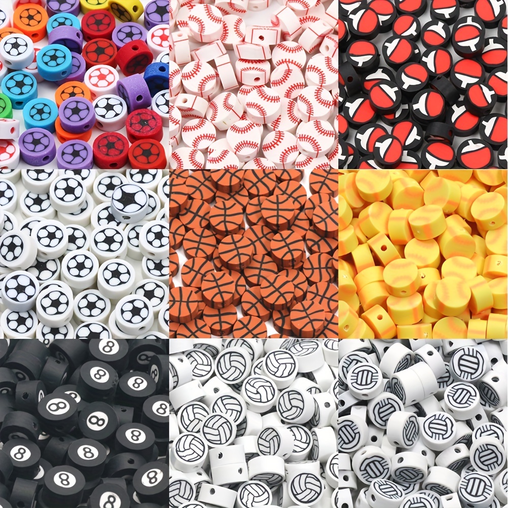 Sports Ball Beads Jewelry Making Sports Polymer Clay Beads - Temu