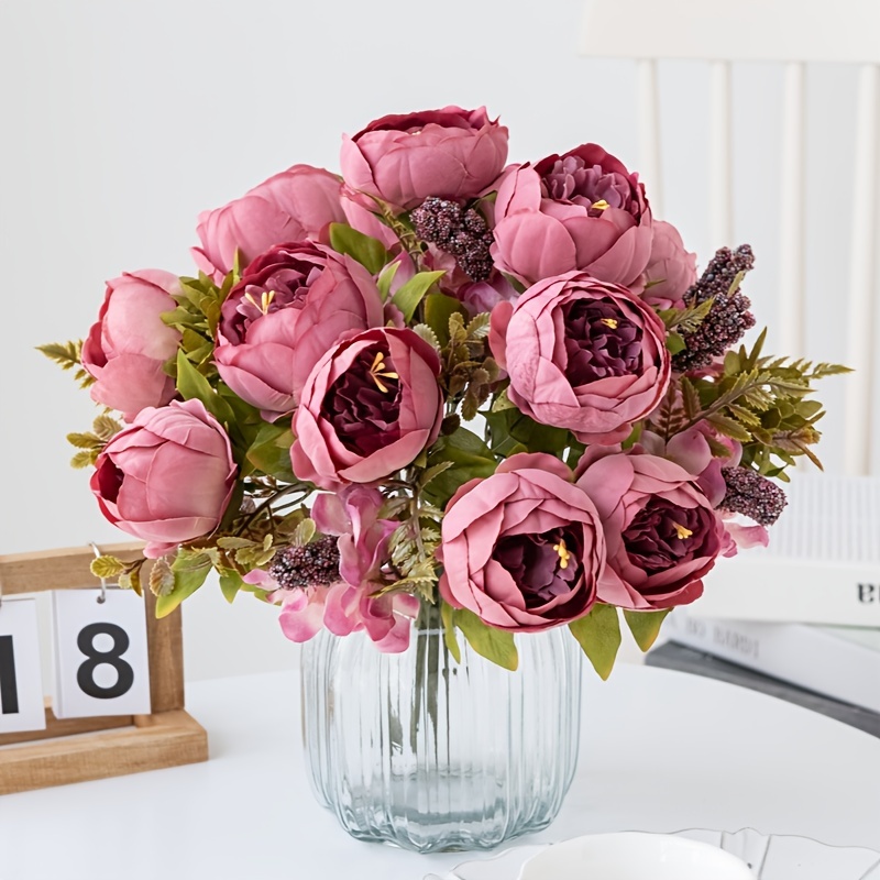 3 11 in Silk Peony Bushes Artificial Flower Bouquets