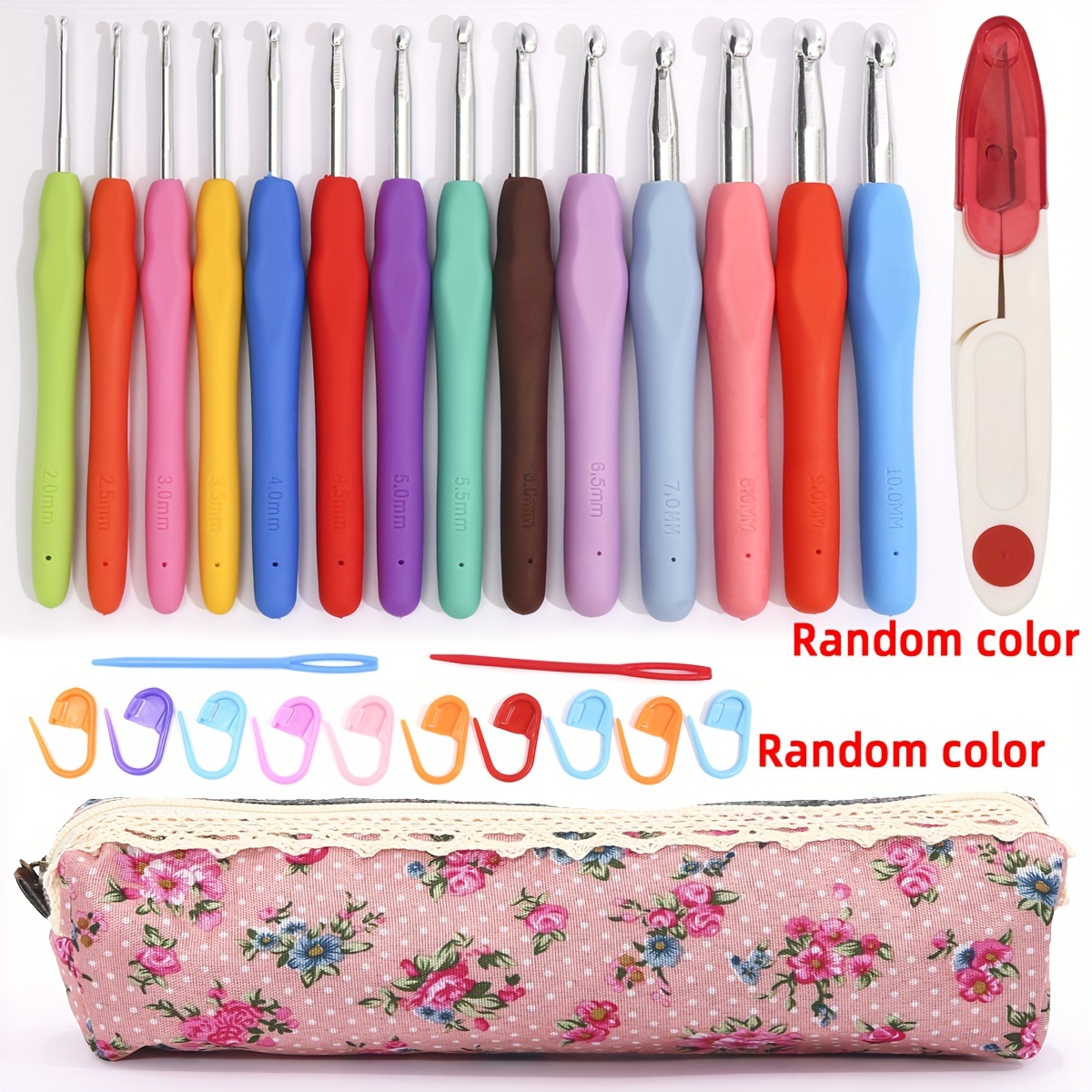 2mm Solid Crochet Hook Set Metal Aluminum Crochet Silicone - Temu  Philippines