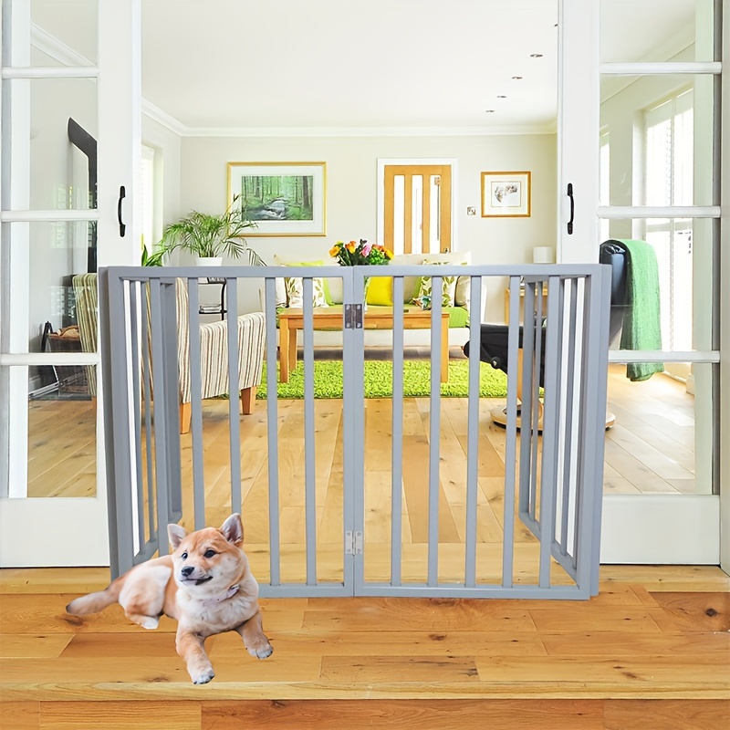 Pet Safety Gate Retractable Dog Barrier Folding Home Doorway Stair