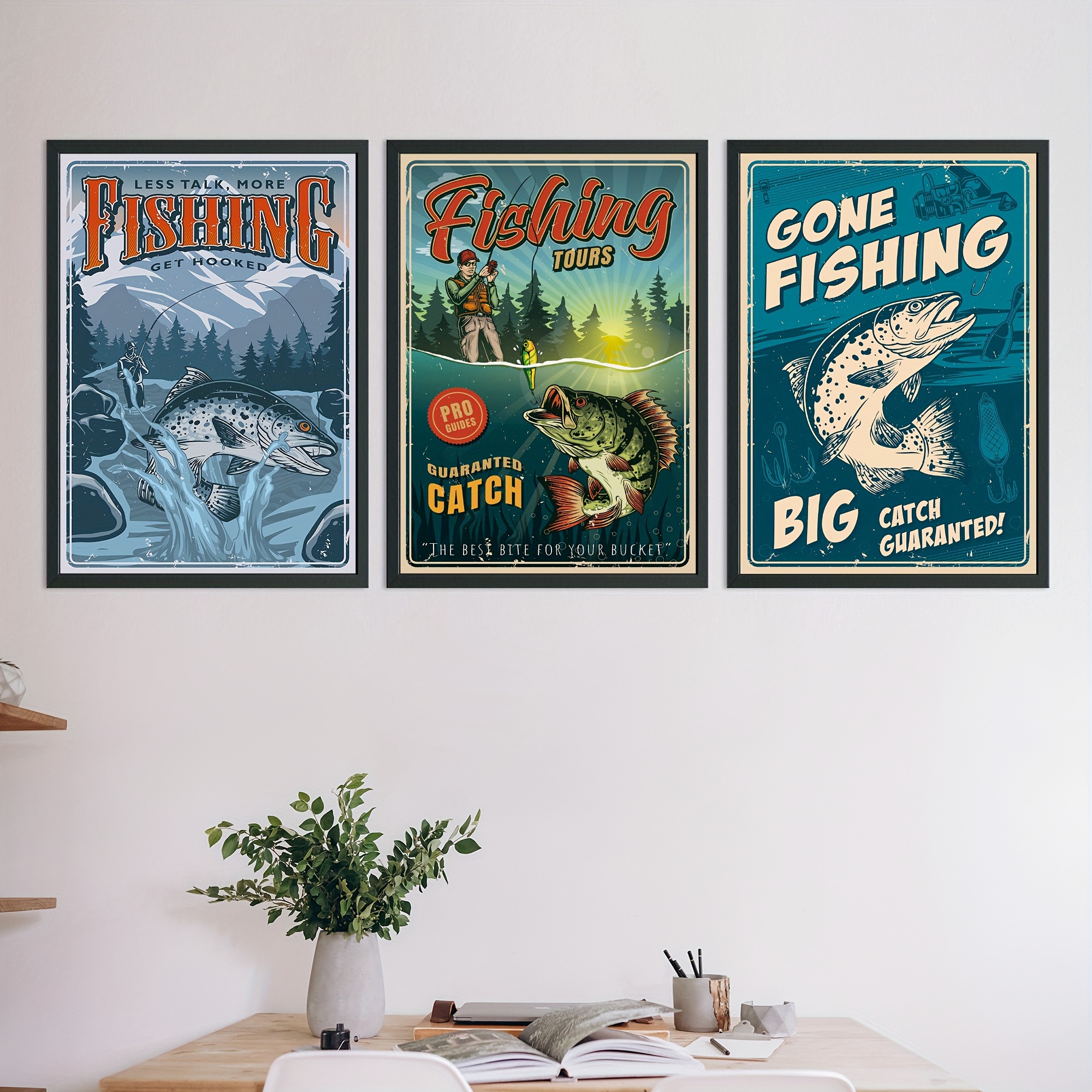 Art Canvas Print Posters Fishing Canvas Wall Art Paintings - Temu