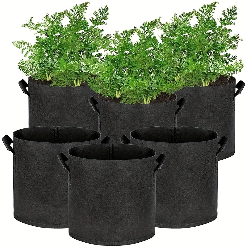 Plant Grow Bag 30 Gal. Fabric Pots, 300G Thickened Nonwoven Aeration  Durable Container, Nylon Strap Handles (5-Pack)
