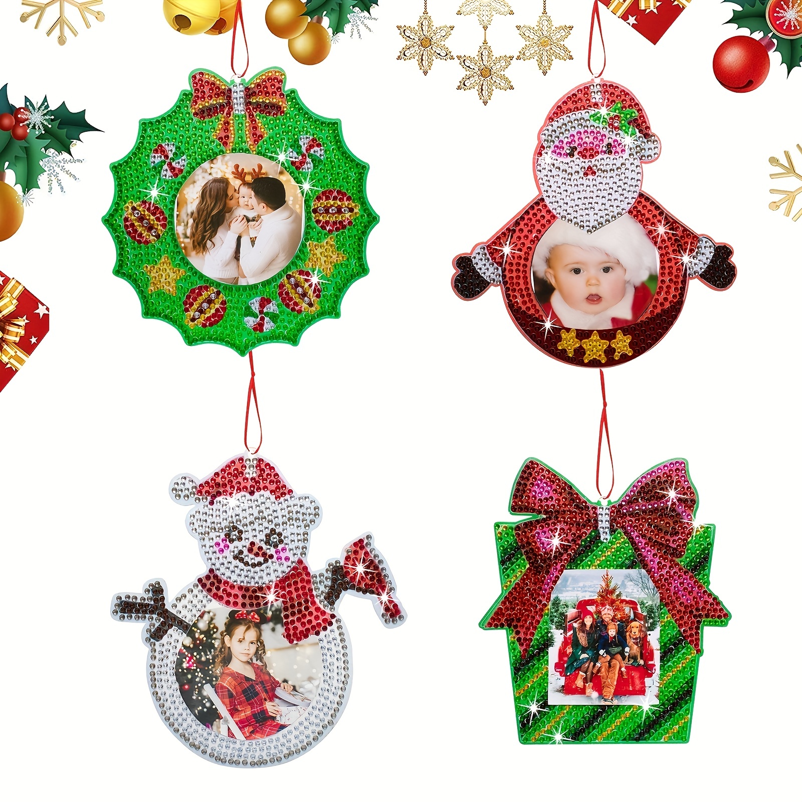 Diy Christmas Diamond Art Photo Frame Pendant Size Pet - Temu