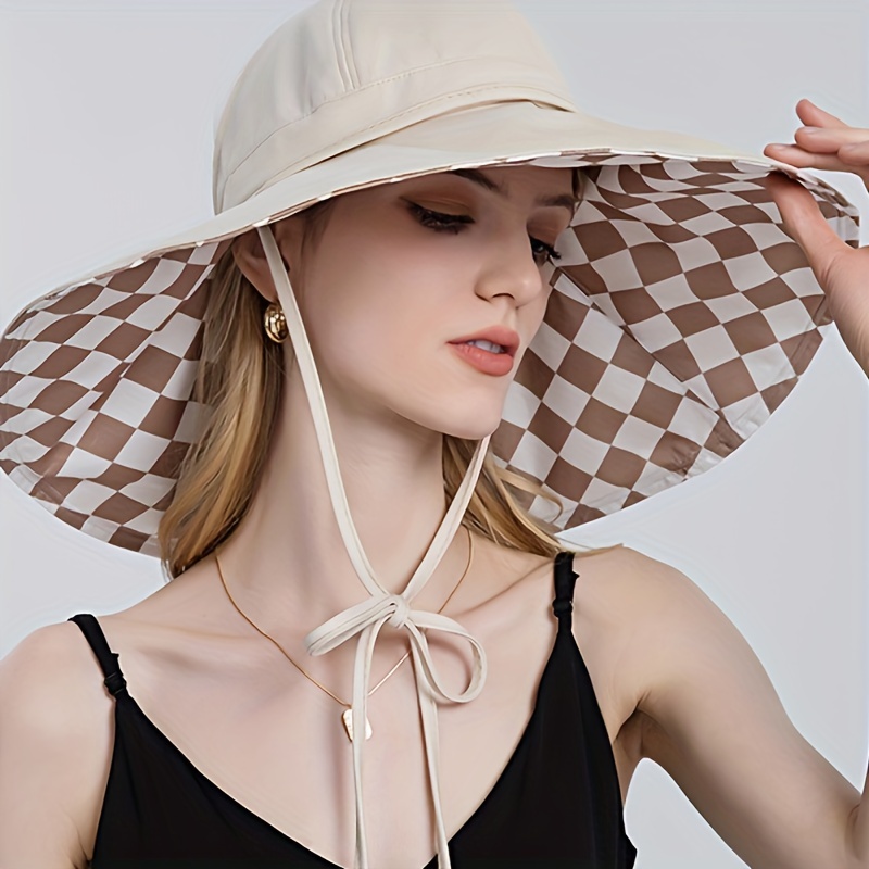Stylish Women's Sun Hat Wide Brim Uv Protection Perfect - Temu