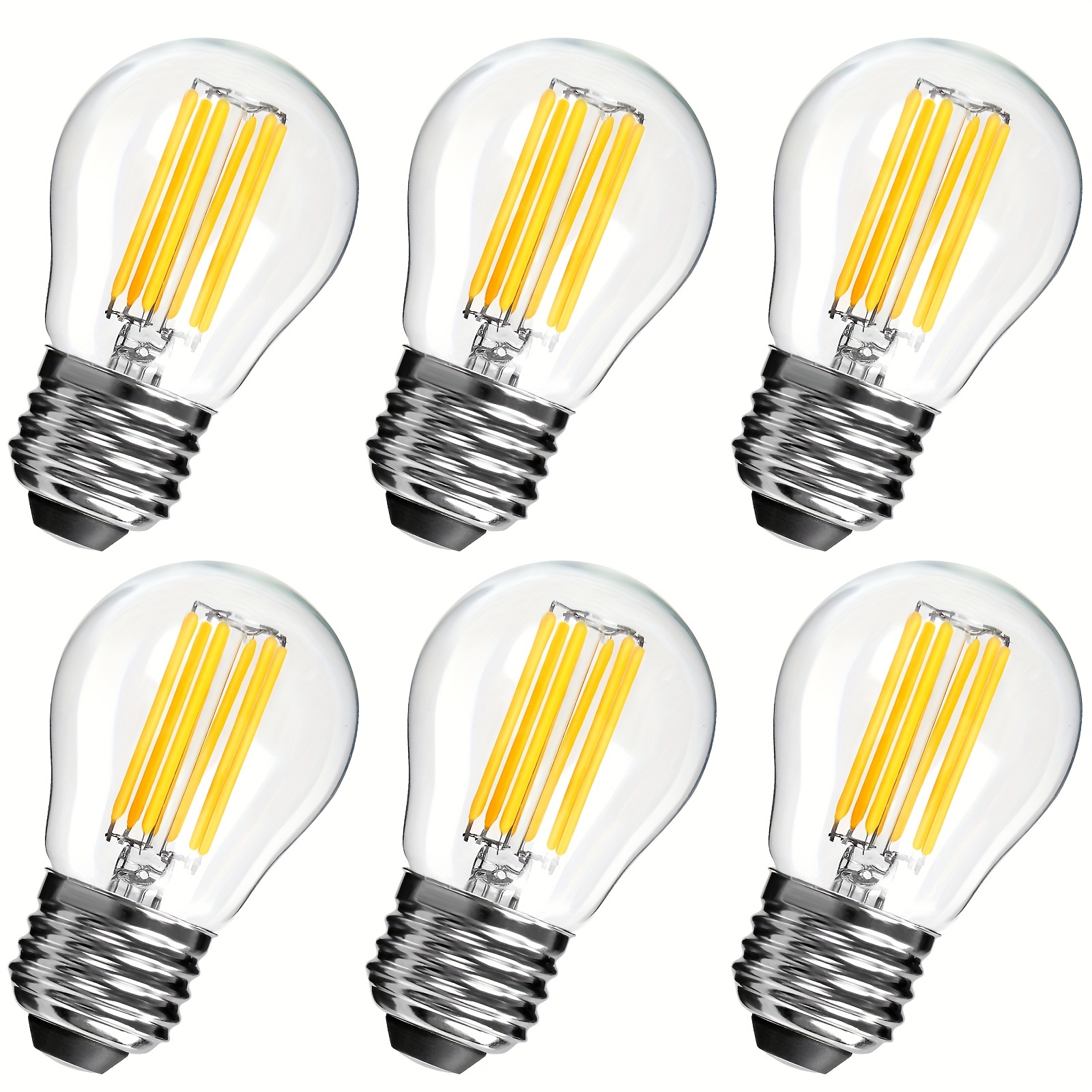 YDJoo E14 G45 LED Edison Bulb 6W LED Filament Light Bulb 60W Equivalent  Warm White 2700K Clear Glass Decorative Vintage Bulb Dimmable for Pendent  Chandelier, AC110V(4 Pack) 