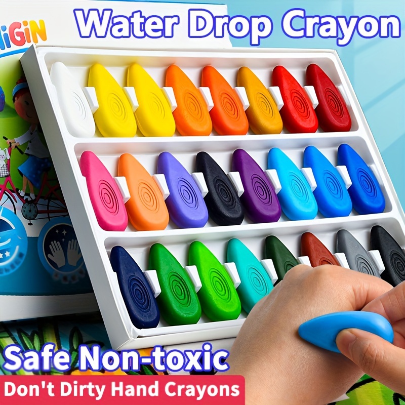 16 Colors And 24 Colors Non-toxic Crayons, Easy To Hold Large