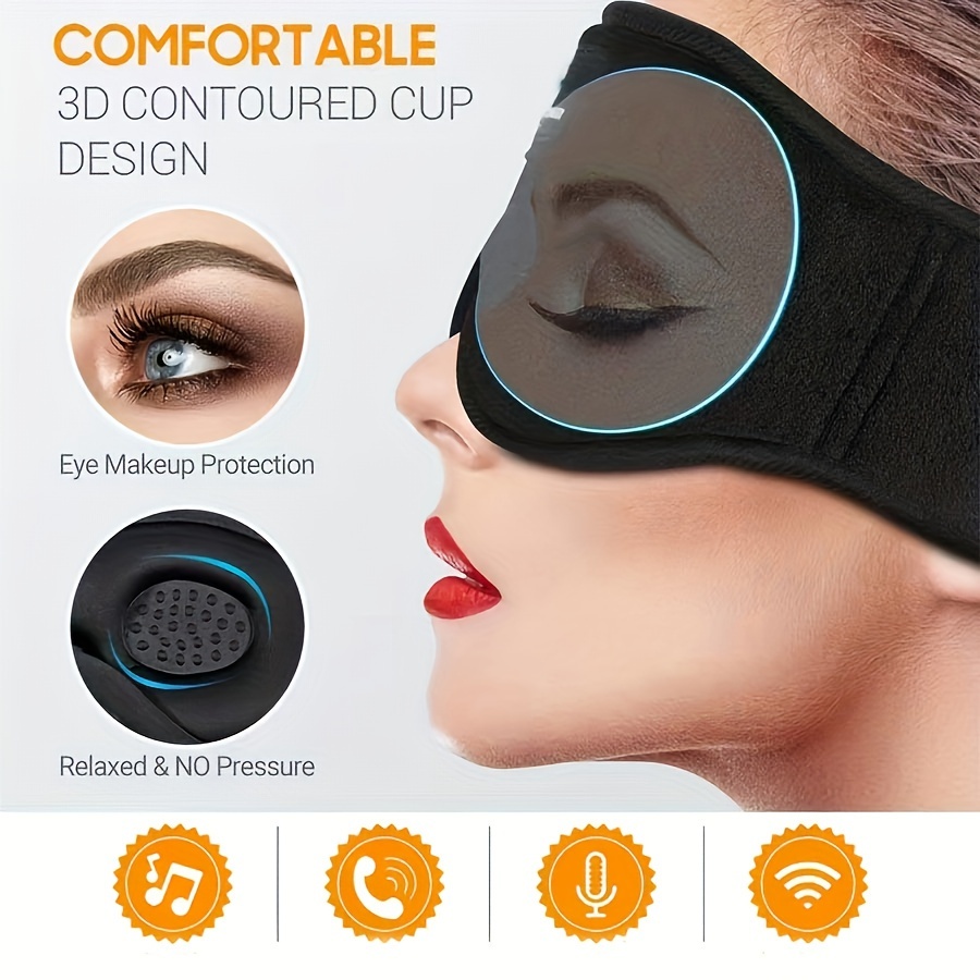 Sleep mask with wireless headphones