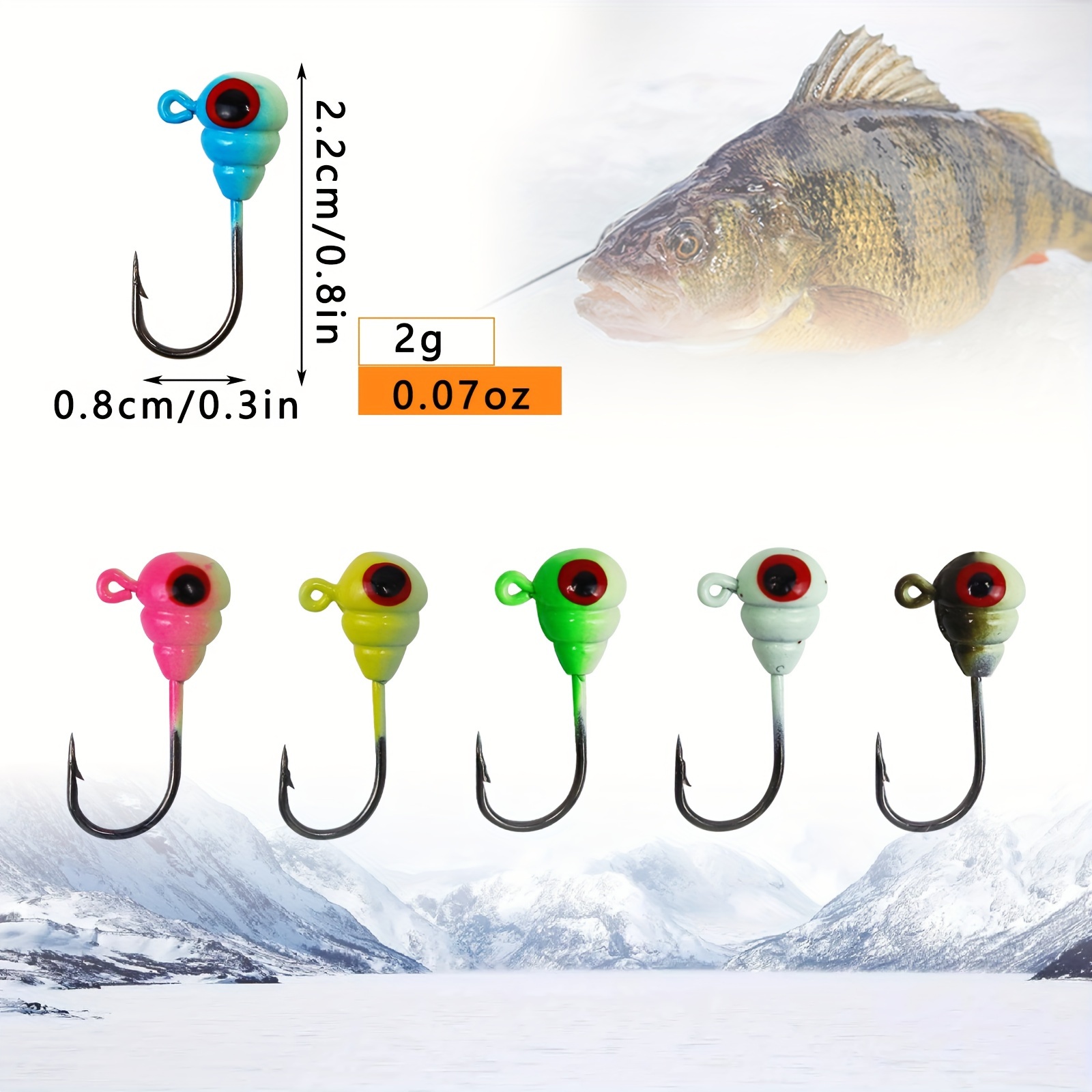  Ice Fishing Jigs Lures Kit Walleye Perch Panfish Crappie  Bluegill Ice Fishing Gear Tackle Box 75 Pcs Include 26 Page How To Ice Fish  Book