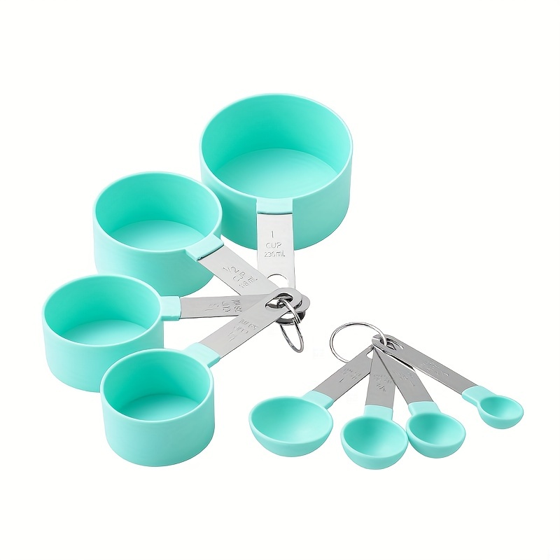 8pcs Tazas Y Cucharas Medidoras, 1 Juego De Cucharas Apilables Con Mango De  Acero Inoxidable Precisas Para Medir Ingredientes Secos Y Líquidos  Cucharadita Pequeña, Accesorios De Cocina - Temu