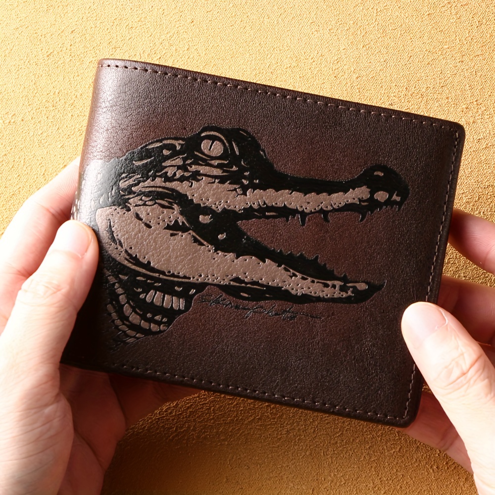 Dark Brown Alligator Leather Long Wallet for Men | Luxury Crocodile Purse with Smart Phone Pocket RFID Blocking | LON36