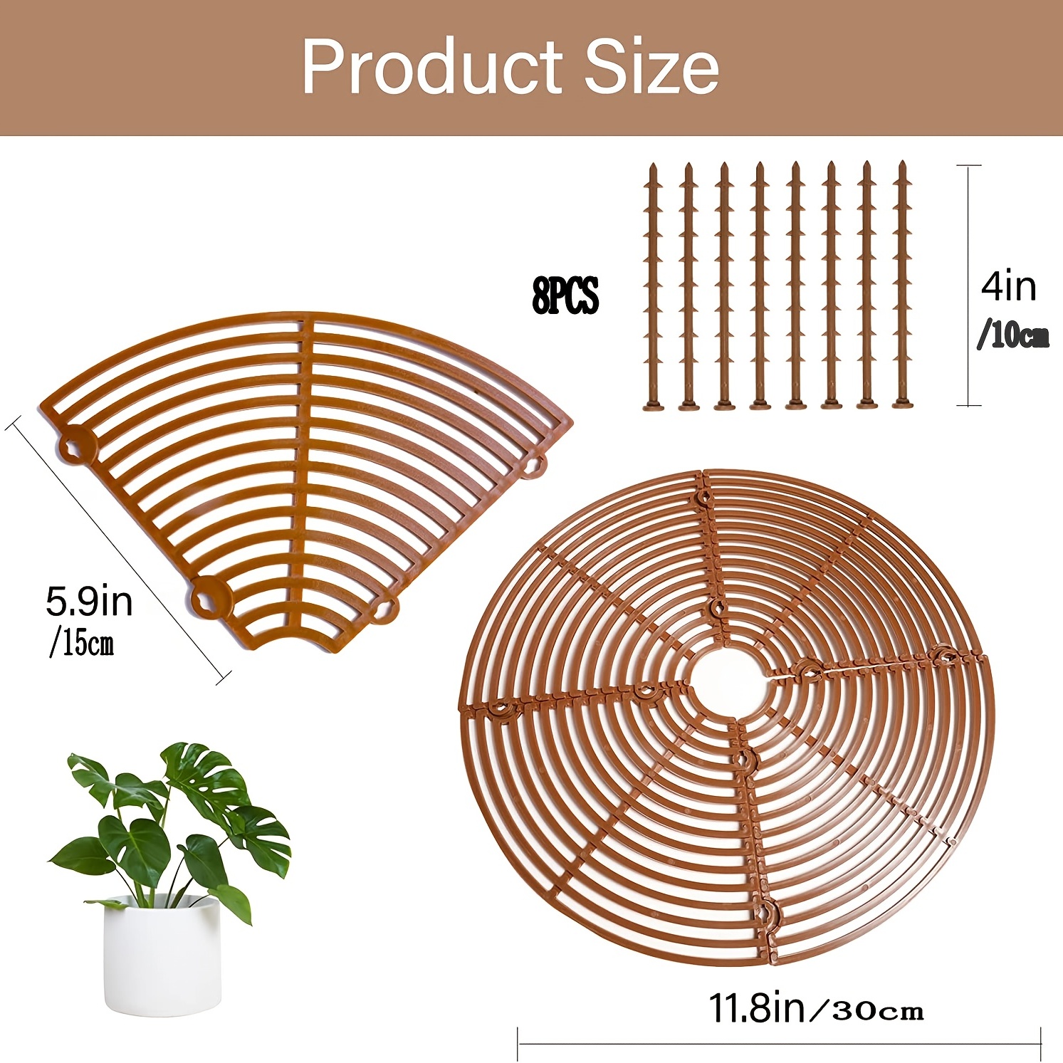 Plant Pot Hollow-out Soil Guard Cuttable Plant Pot Cover with Nails for  Home Garden Plants Use