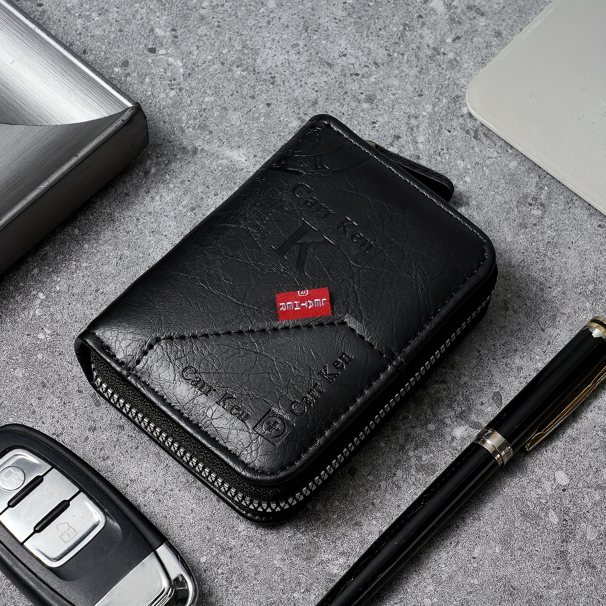 Luxury Men's Long Leather Wallet Big Capacity Card Phone Holder Handbag  Zipper