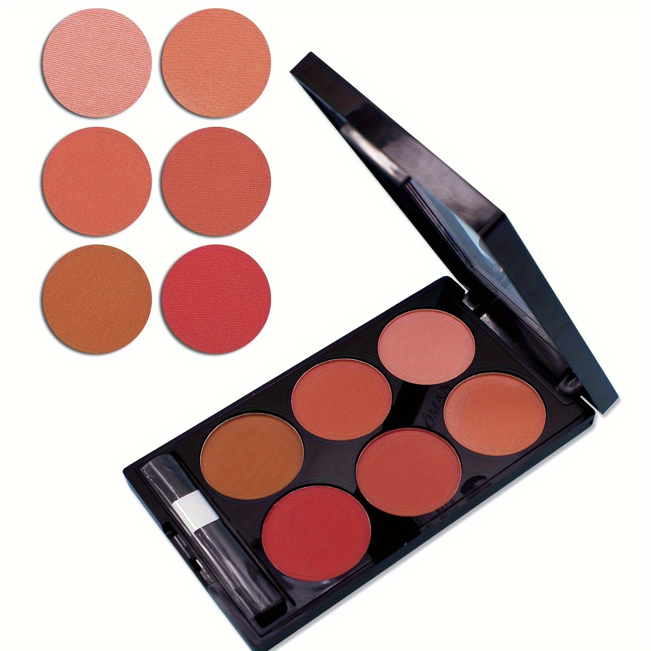 6 colors blush palette easy to color natural three dimensional face makeup rouge powder details 4