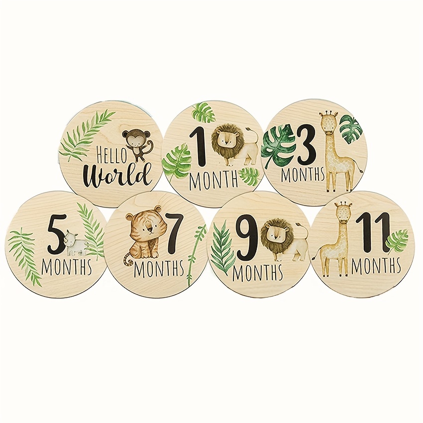 Baby Wooden Monthly Milestone Cards With Announcement - Temu