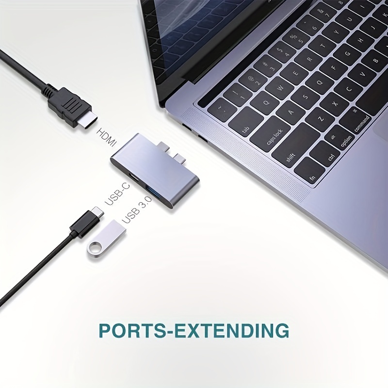 USB C Hub 3.2 Gen 2, llano 5-in-1 USB Hub Docking Station, 10Gbps 4 USB-C  Data Ports, 100W PD, Plug & Play, for MacBook Pro/Air/Mini, iMac, iPad