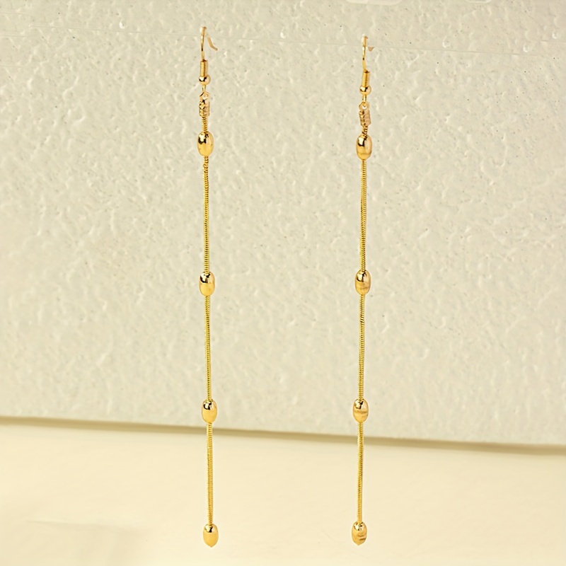 Geometric Tassel Dangle Earrings Chain Long Drop Earrings for Daily Wear