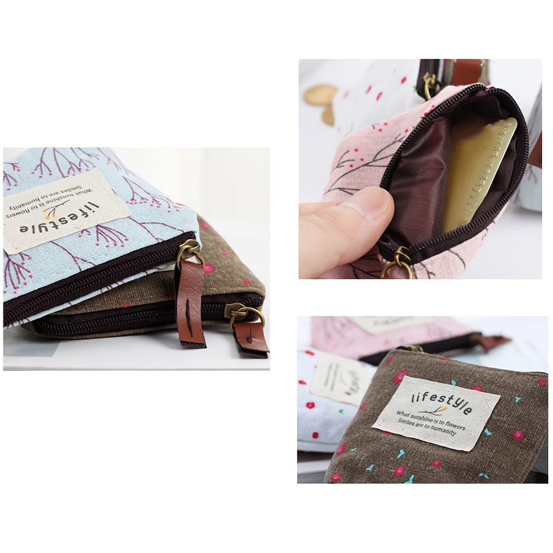 Girls Flower Print Wallet Small Aesthetic Tri-Fold Purse PU Leather Cash  Pocket ID Window Card Holder for Women/2PCS/Pink+Yellow