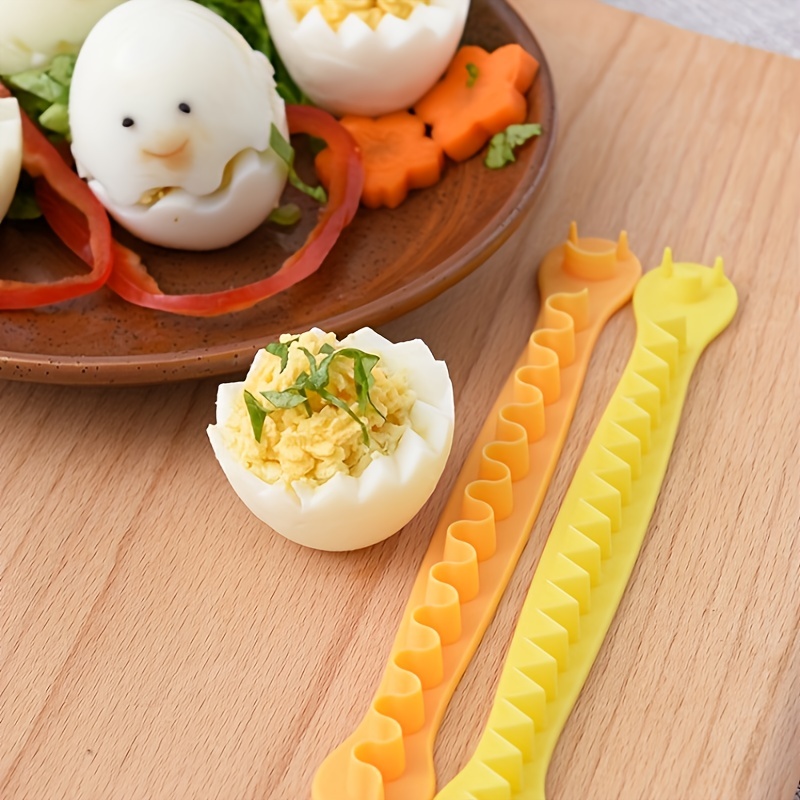 Egg Wave-Cut, Lace Egg Cutter, Fancy Egg Cutter,Slicing Gadgets Kitchen Accessories,Material Safety and Easy to clean(2Pcs/Set)