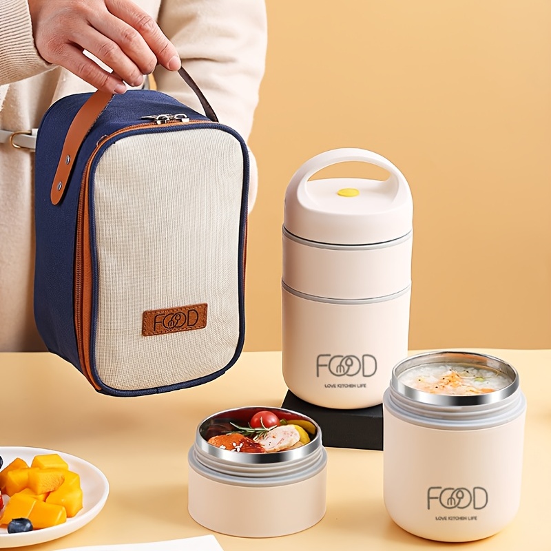 520ml Stainless Steel Thermal Lunch Box with Spoon Food Bento Container  Vacuum Insulated Breakfast Milk Soup Cup For Kids School