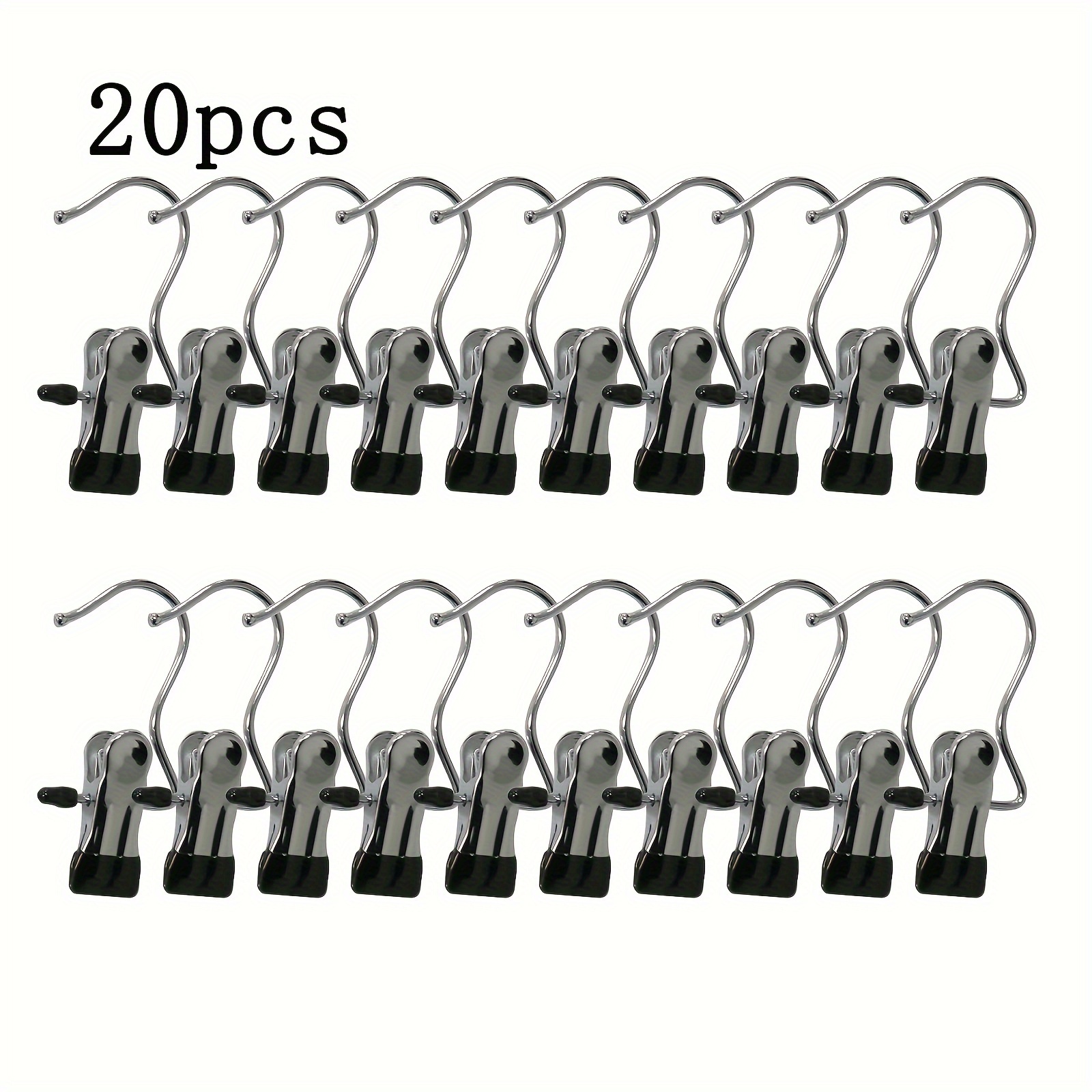 20pcs Non-slip Hanger Clip Set 360 Rotatable Boot Hook Metal Clip